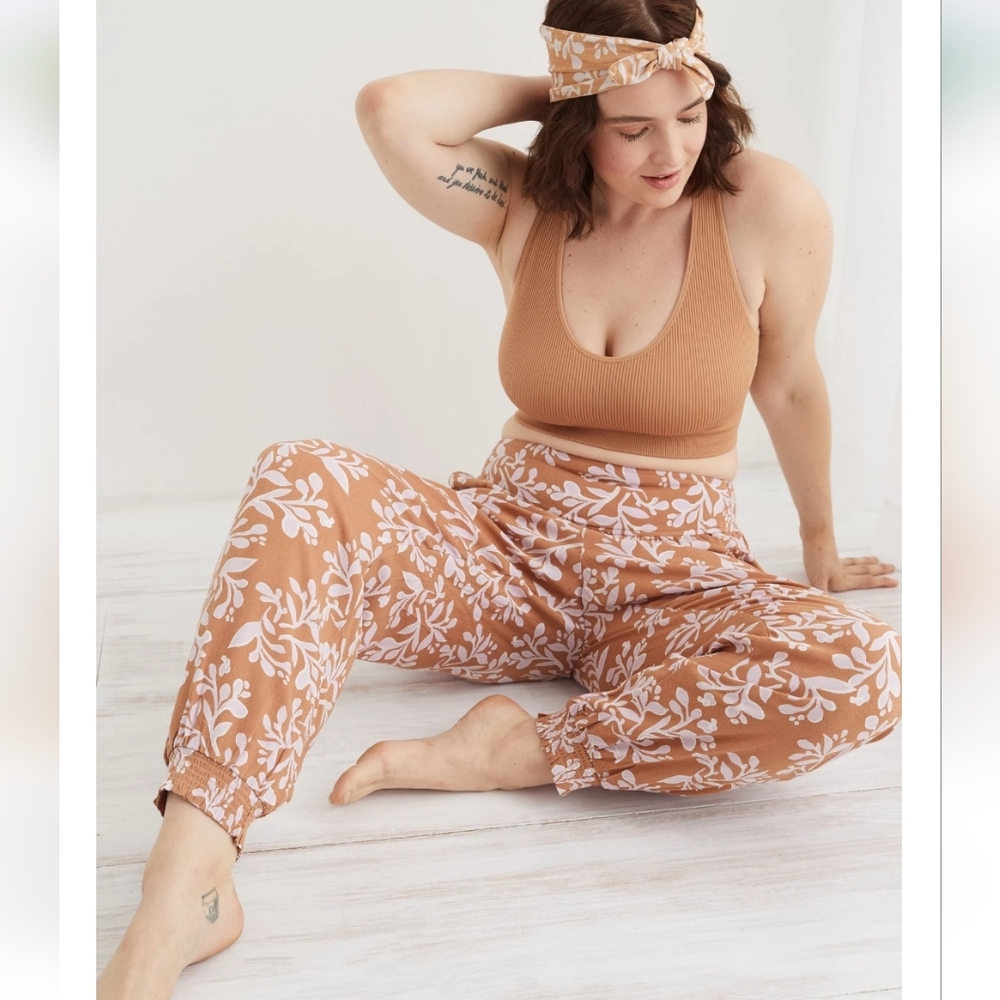 Aerie Homebody Jogger Floral Viscose Lounge Pant SzS